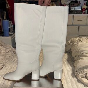 Elegant White Knee-High Boots